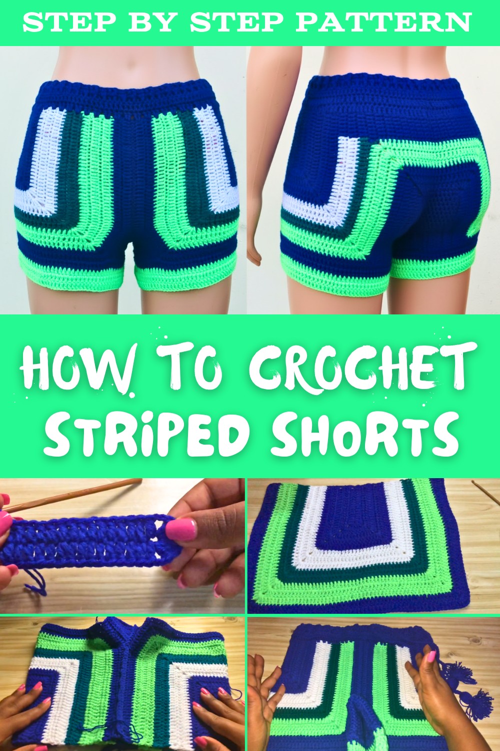 Crochet Striped Shorts Pattern