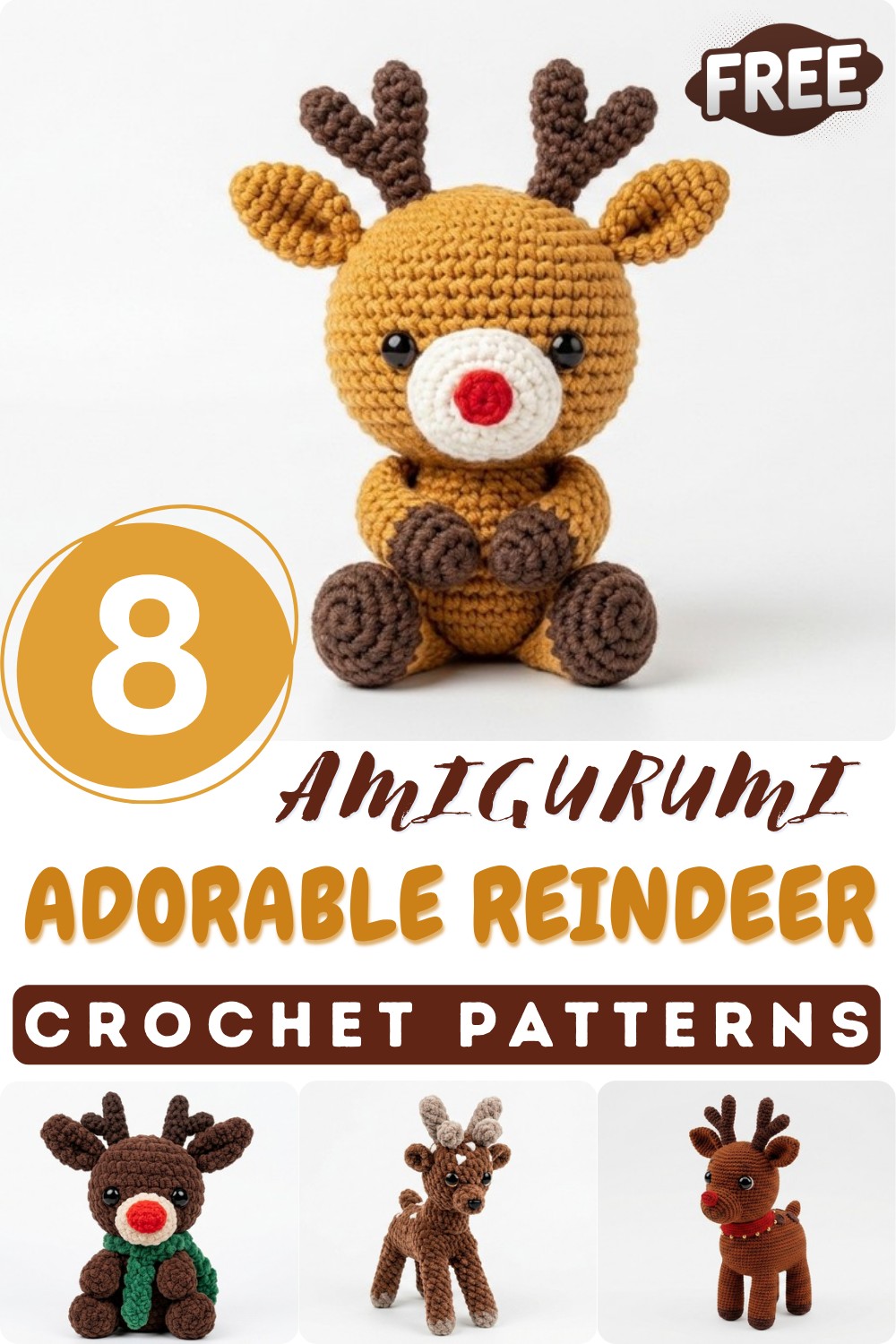8 Amigurumi Deer & Reindeer Complete Pattern Guide
