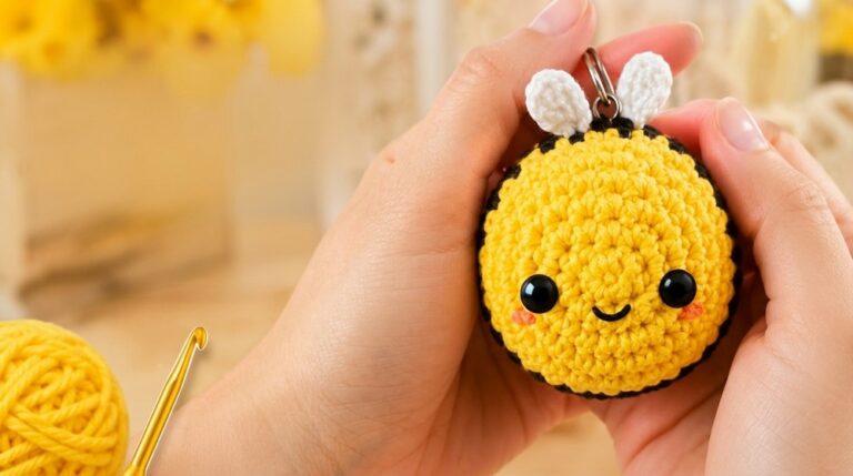 Crochet Bee Amigurumi Keychain Pattern 2