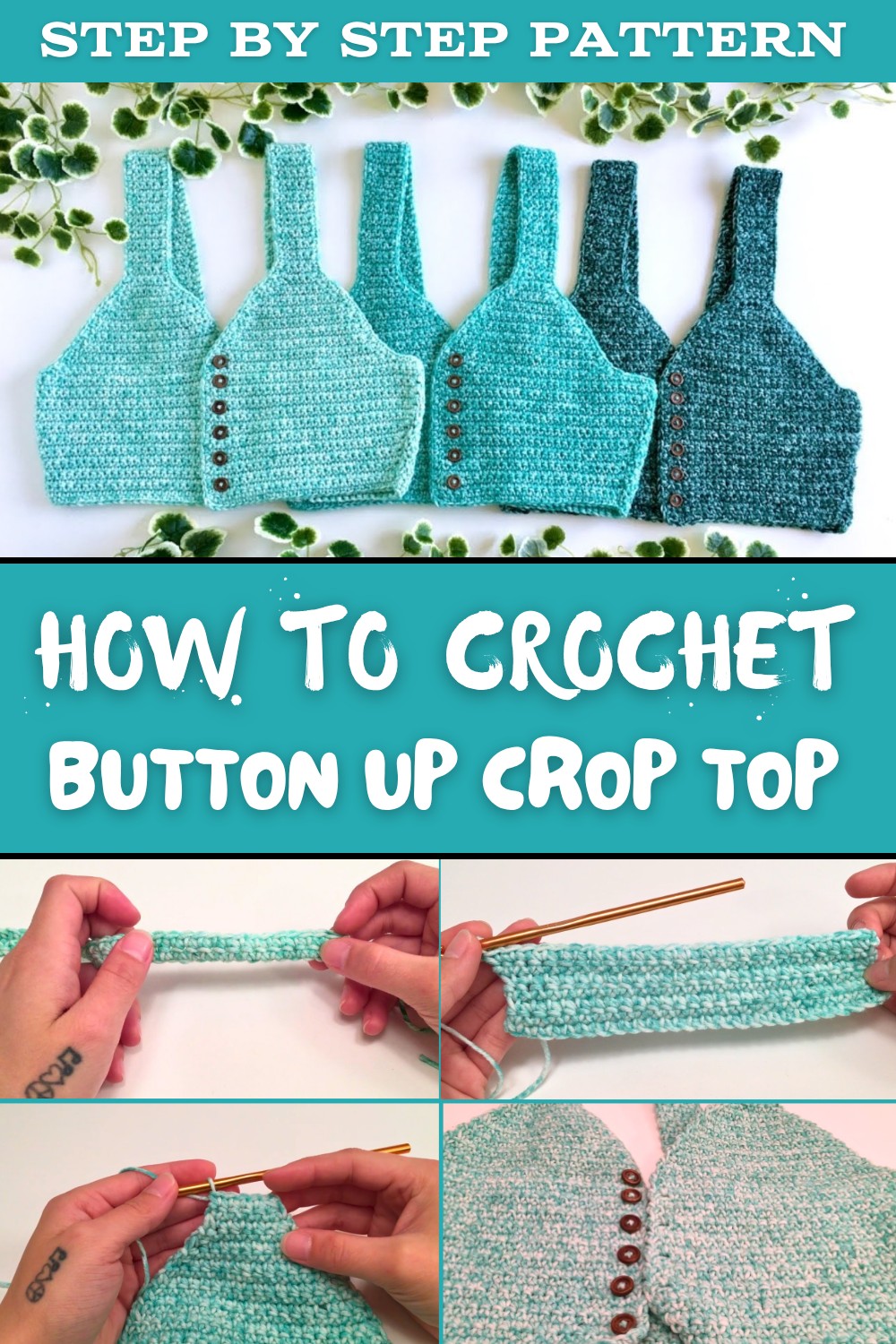 Crochet Button Up Crop Top Pattern