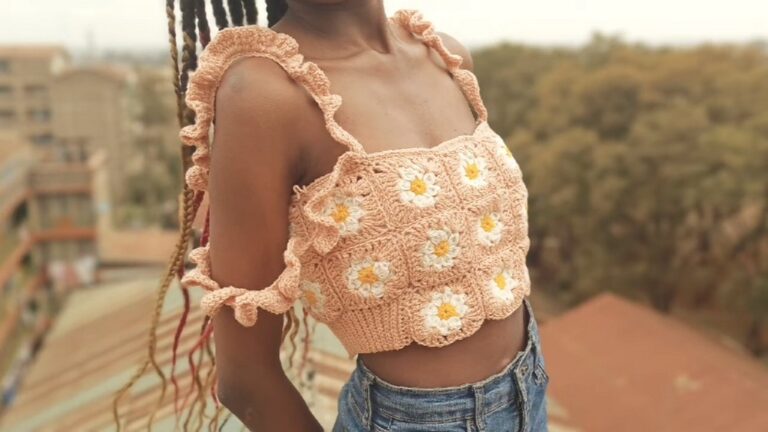 Crochet Granny Square Top Pattern 3