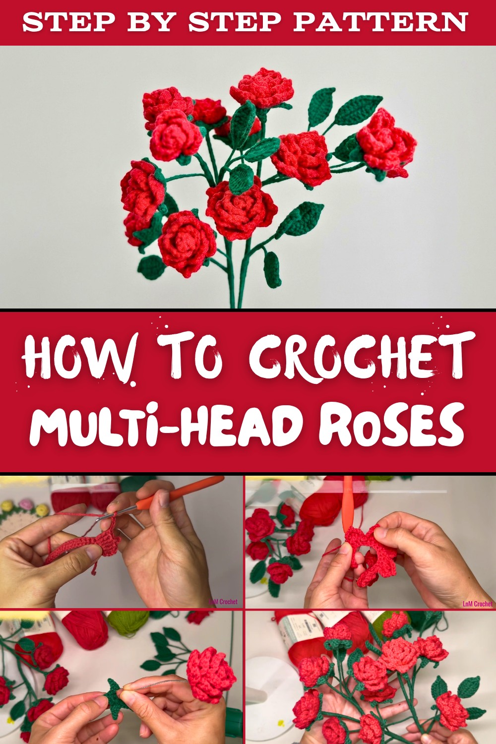 Crochet Multi-Head Roses Pattern
