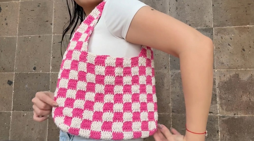 Crochet Checkered Bag Tutorial 3
