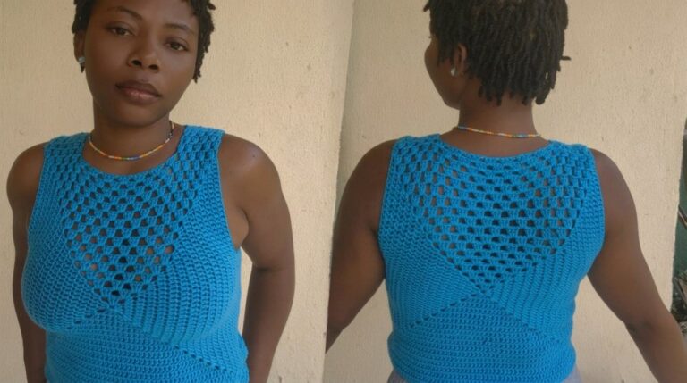 Crochet Open Back Mesh Top Tutorial 2