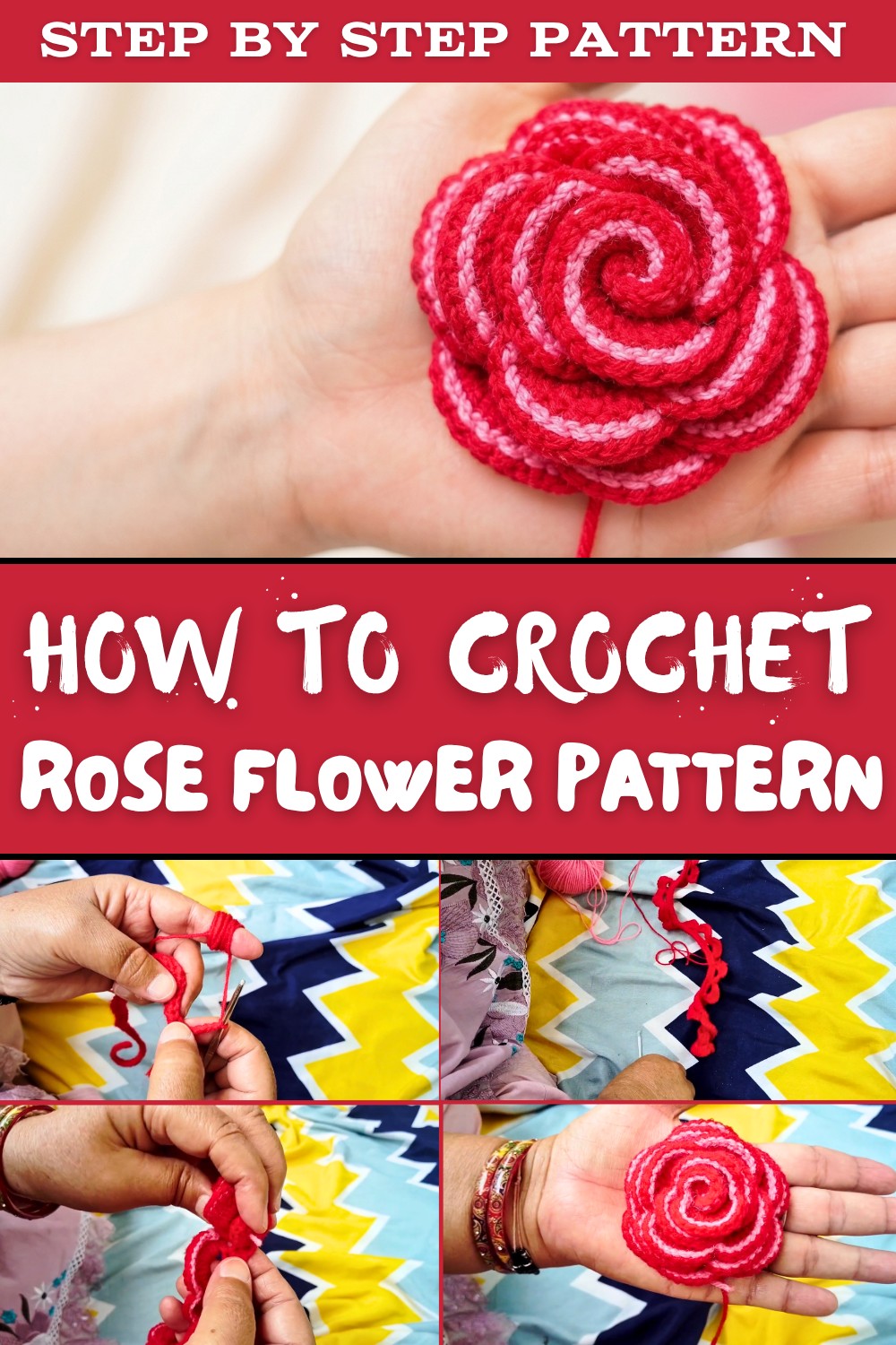 Crochet Rose Flower Tutorial