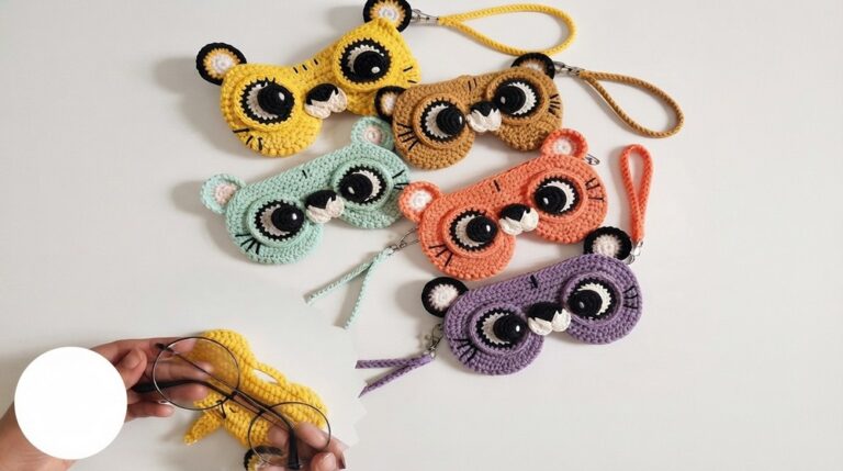 Free Crochet Eyeglass Case Pattern With Bold Tiger Shape