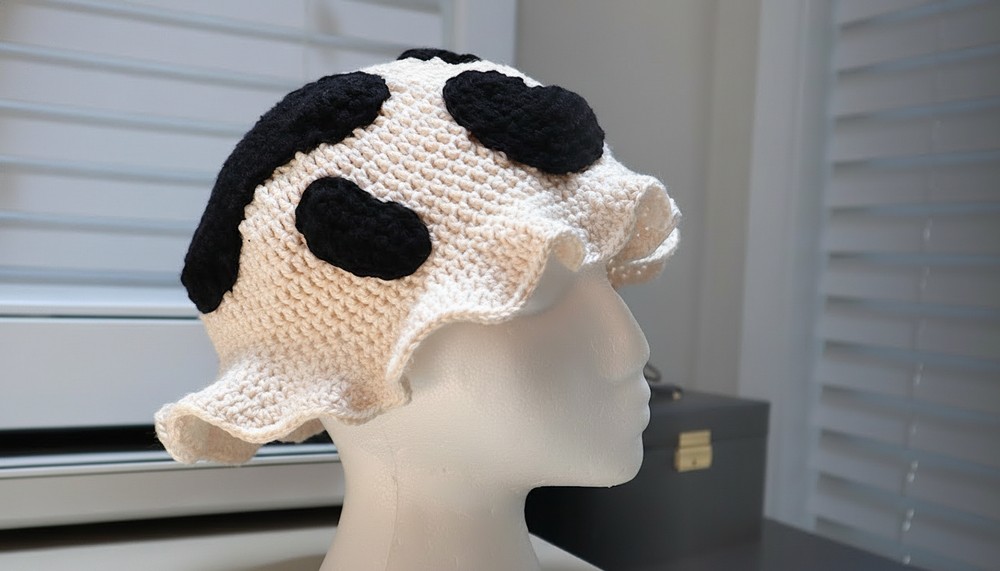 Crochet Bucket Hat Cow Print Pattern 2