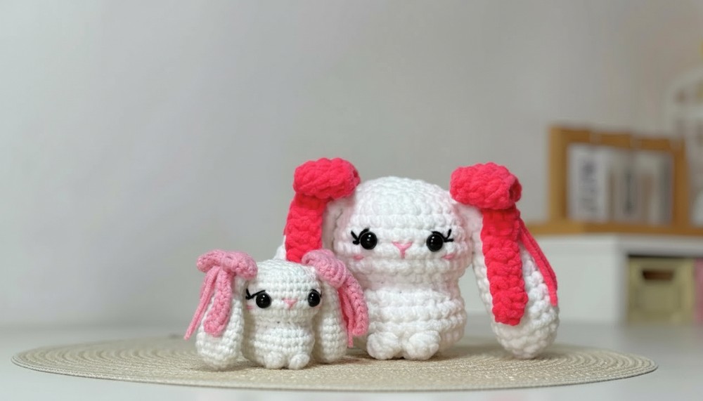 Crochet Bunny With Big Bow Pattern 1