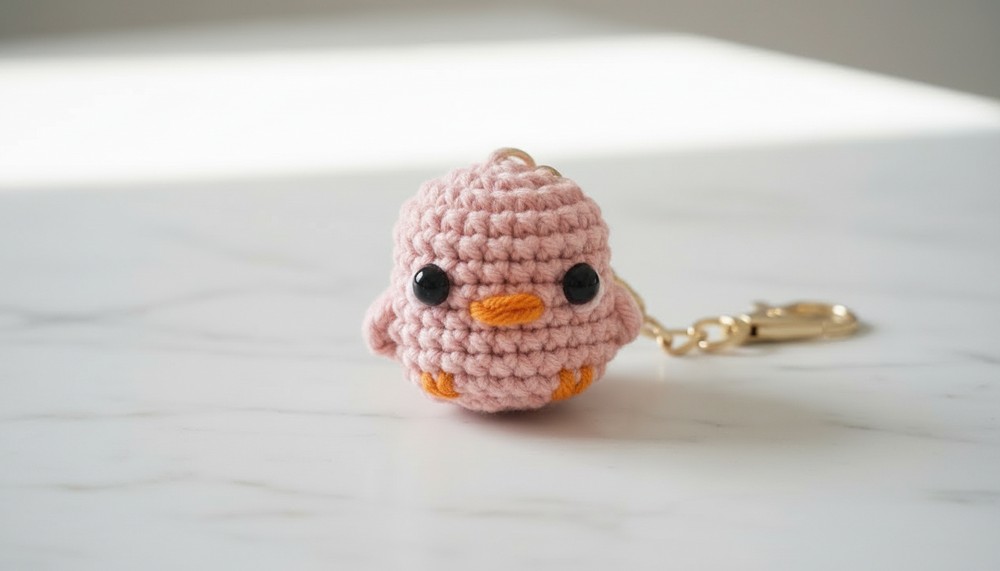Crochet Chicken Keychain Tutorial 1
