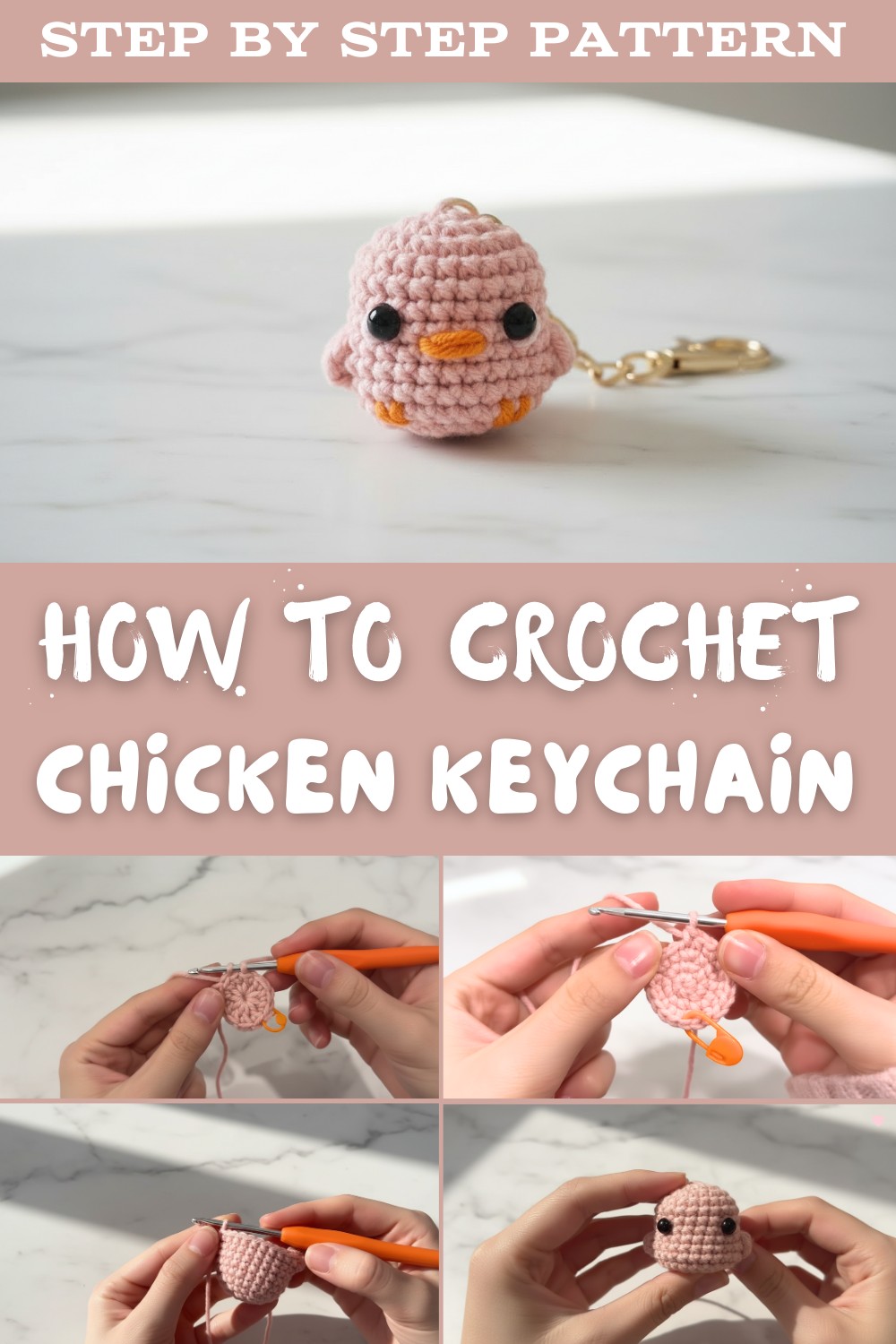 Crochet Chicken Keychain Tutorial