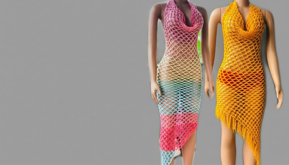 Crochet Draped Cover Up Dress 2