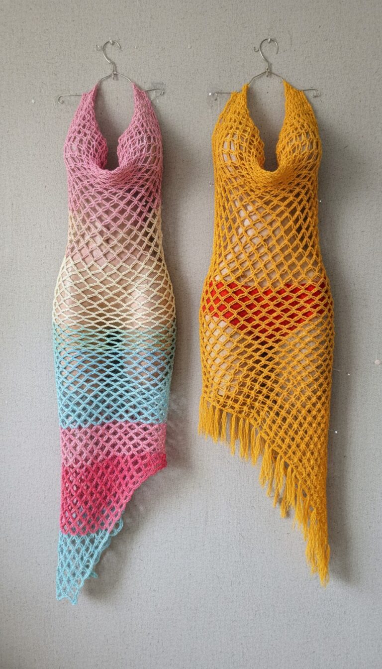 Crochet Draped Cover Up Dress Free Pattern Using Solomon Stitch