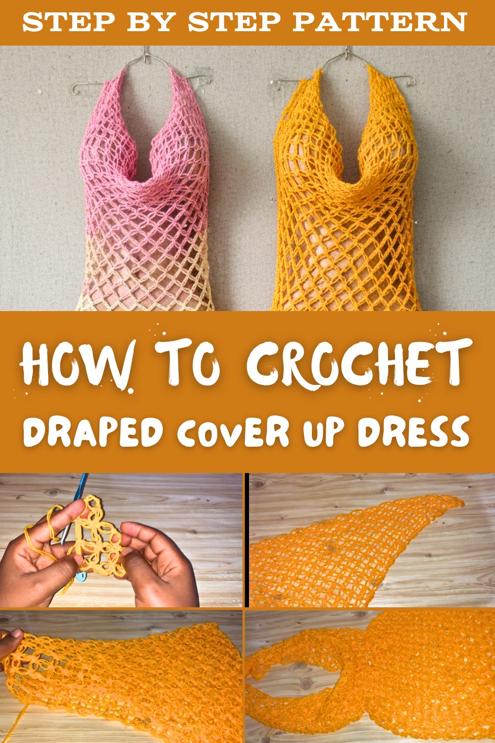 Crochet Draped Cover Up Dress