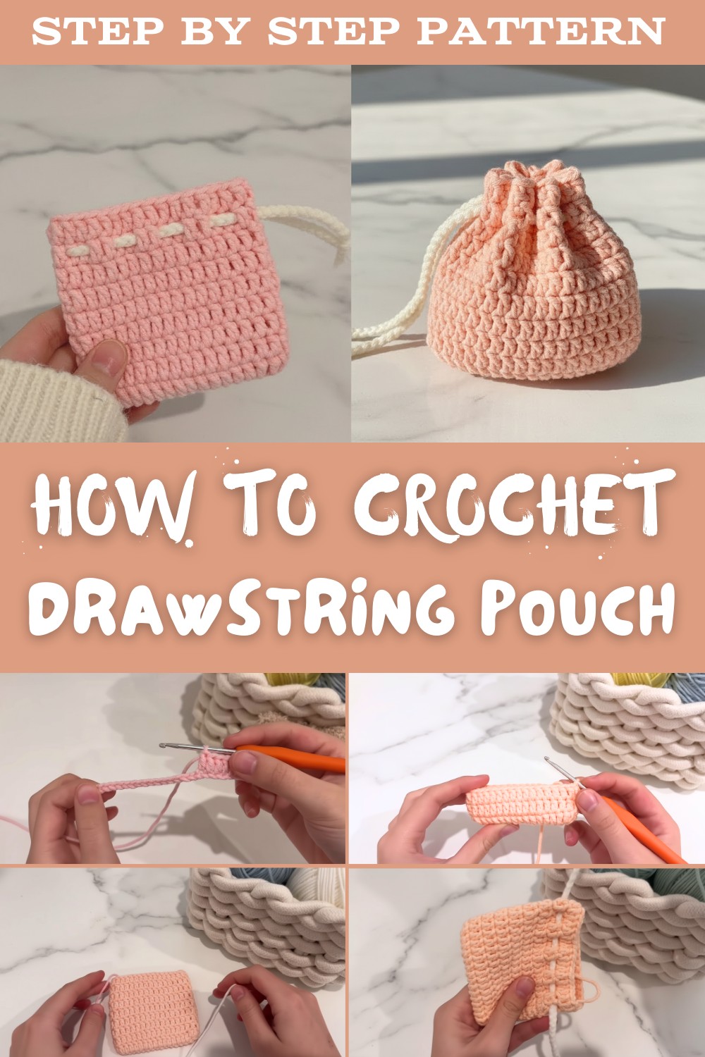 Crochet Drawstring Pouch Pattern