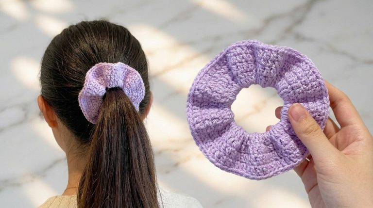Crochet Easy Scrunchie Tutorial 4