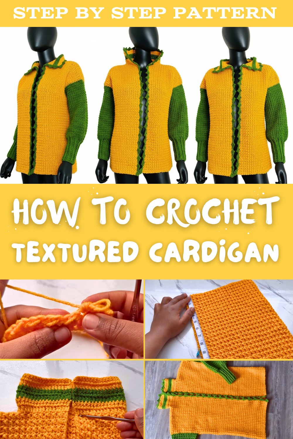 Crochet Easy Textured Cardigan Pattern
