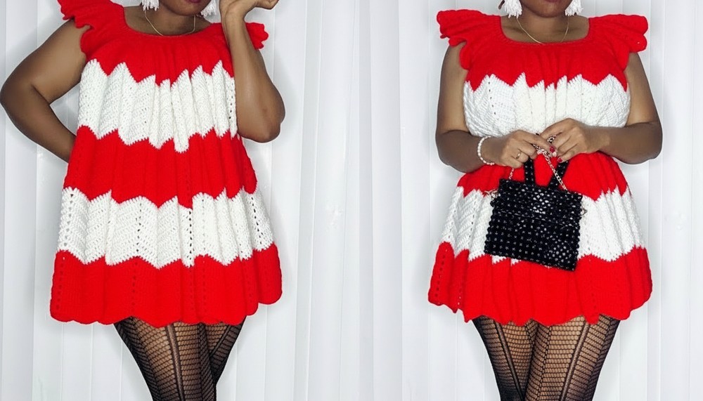 Crochet Easy Wave Stitch Dress Pattern 2