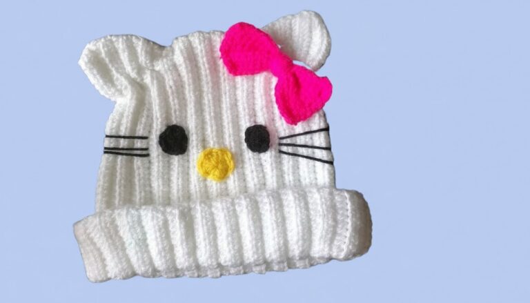 Crochet Hello Kitty Beanie Tutorial 2