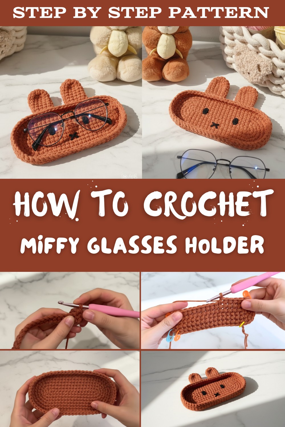 Crochet Miffy Glasses Holder Pattern