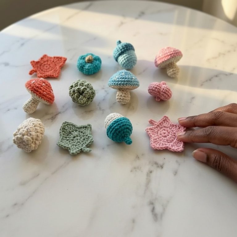 Free Crochet Mini Fall Charms Pattern Perfect for Ornaments