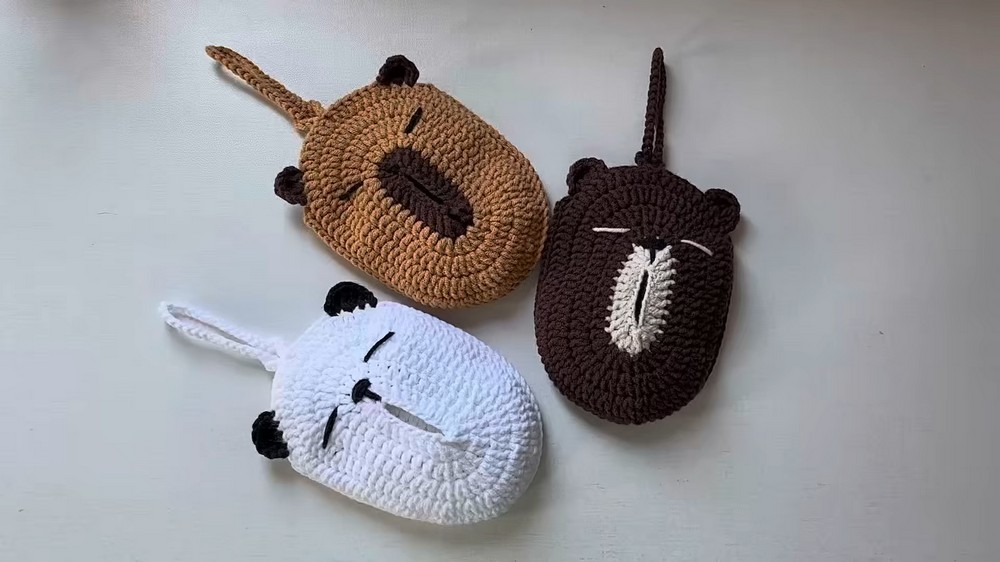 Crochet Pocket Tissue Holder Pouches Pattern 11
