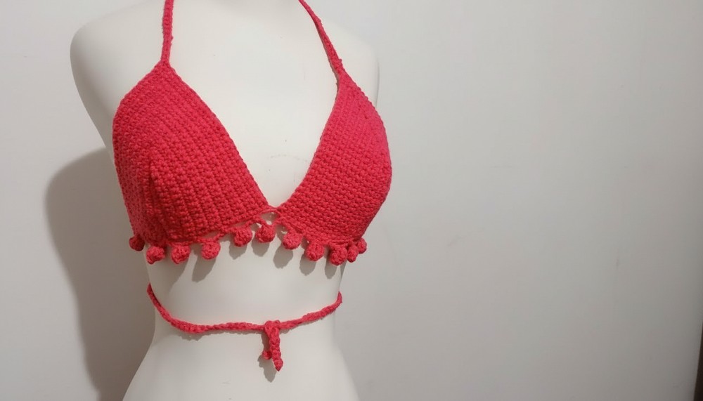 Crochet Pompom Crop Top Pattern 2
