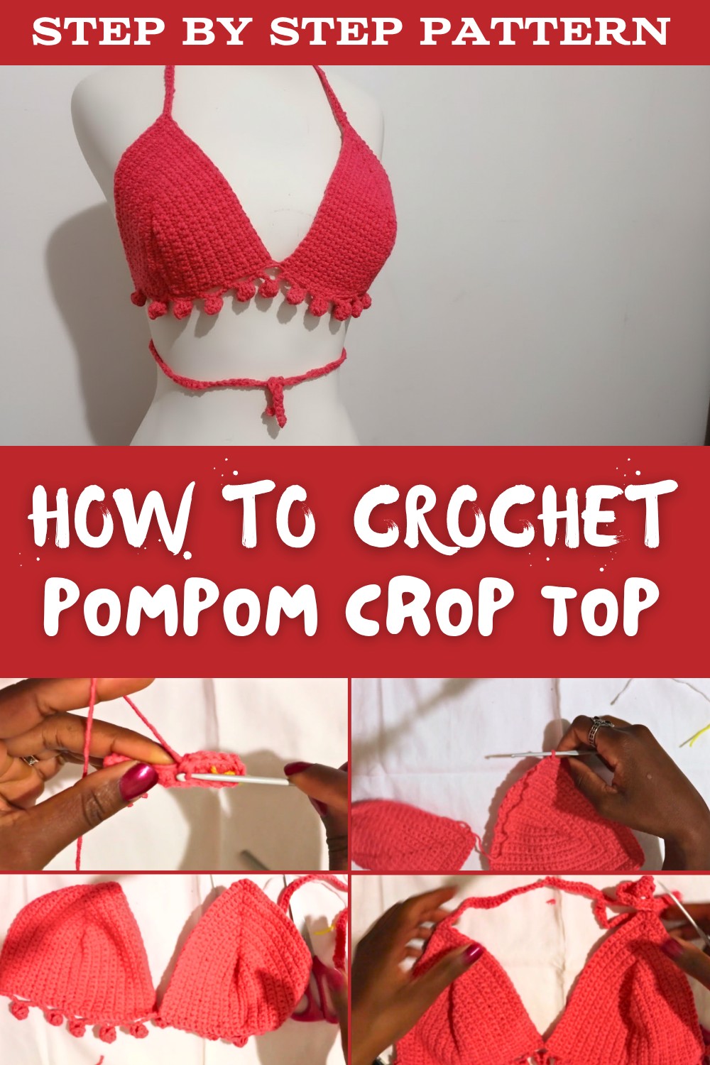 Crochet Pompom Crop Top Pattern