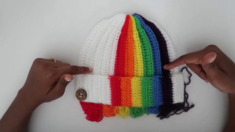 Crochet Rainbow Beanie Tutorial 2