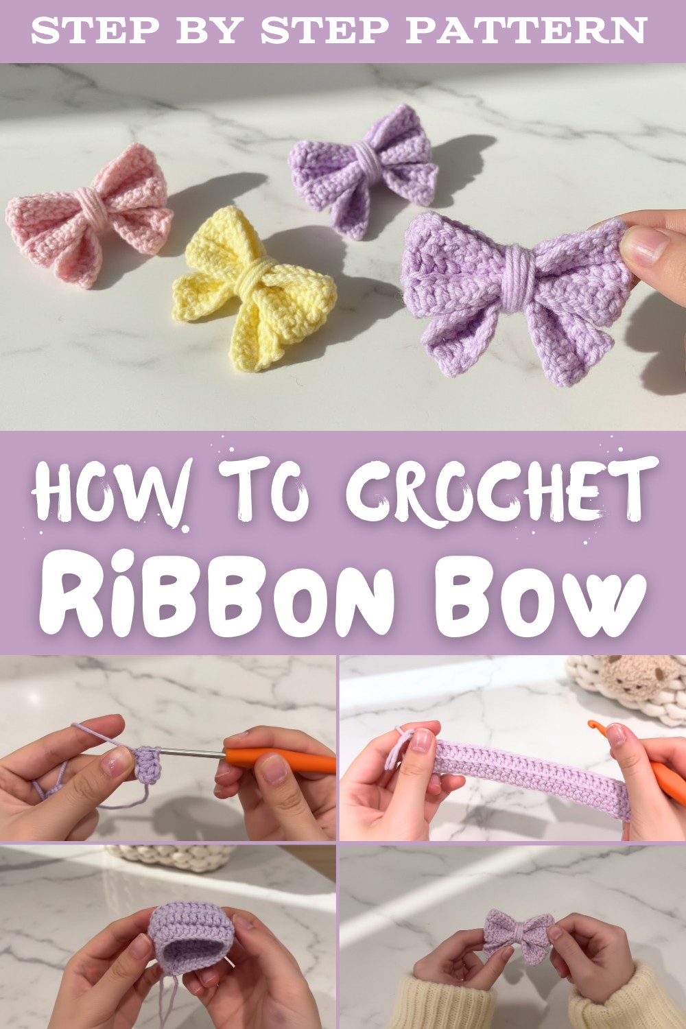 Crochet Ribbon Bow Tutorial