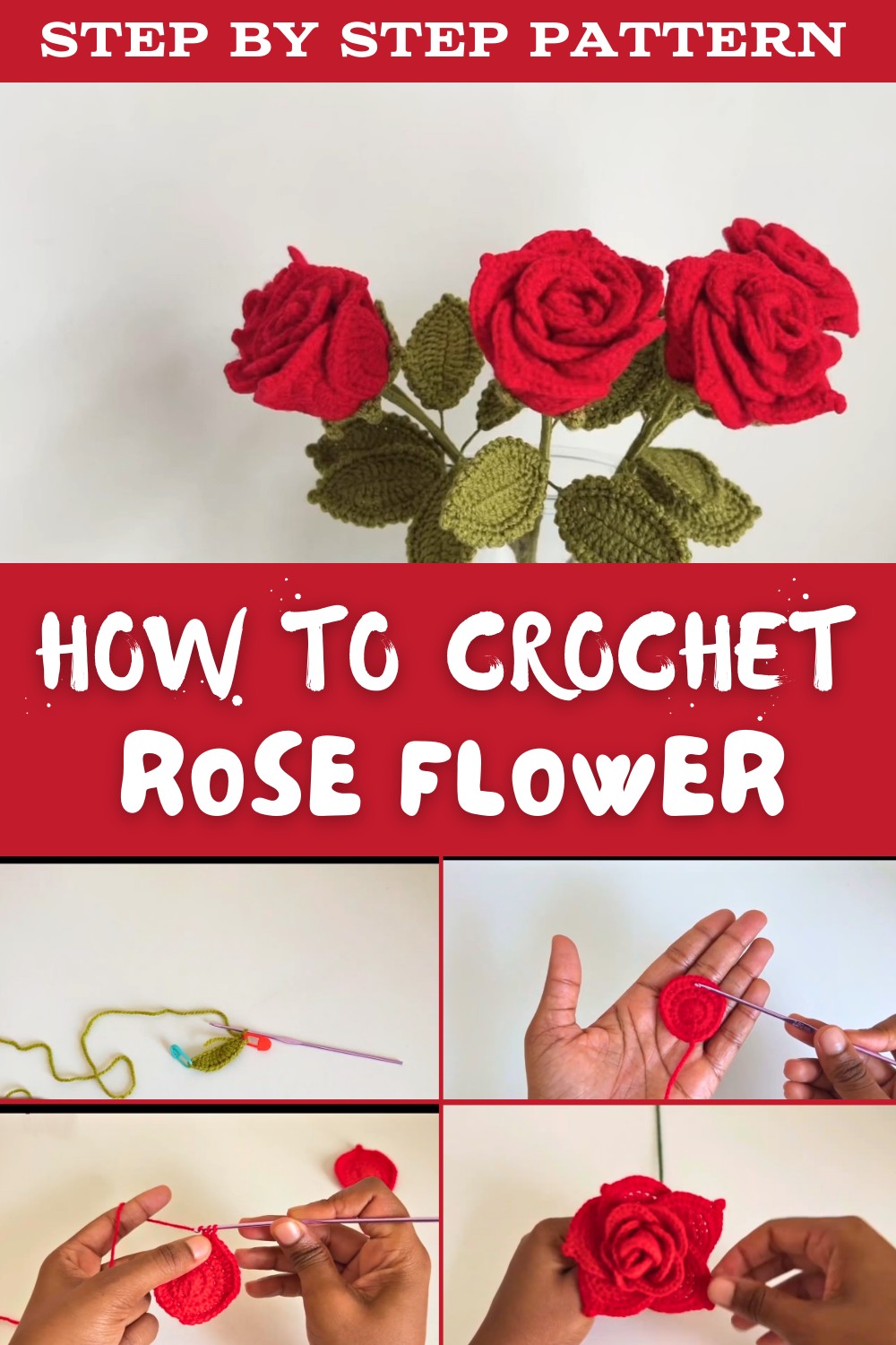 Crochet Rose Flower Pattern