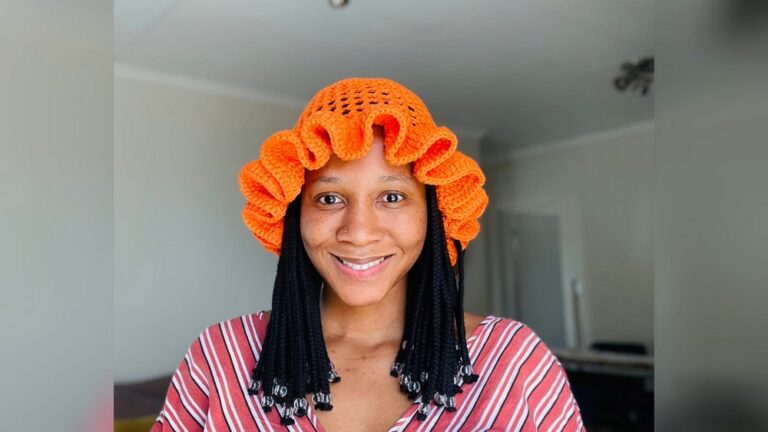 Crochet Ruffle Mesh Hat Pattern 2