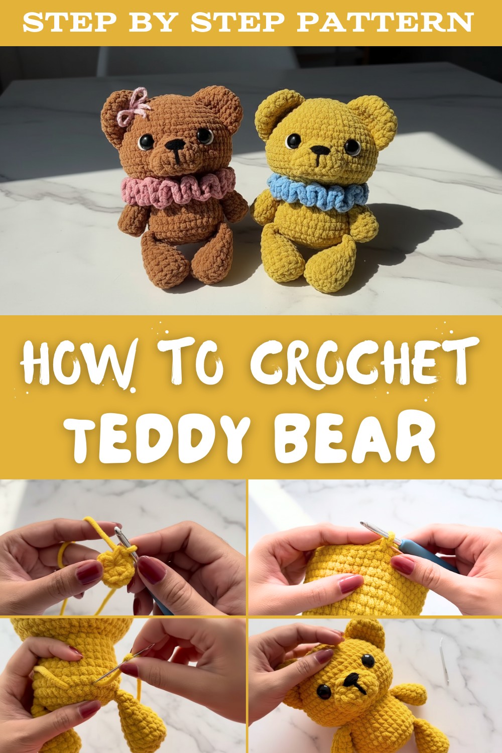 Crochet Teddy Bear With Removable Accessories