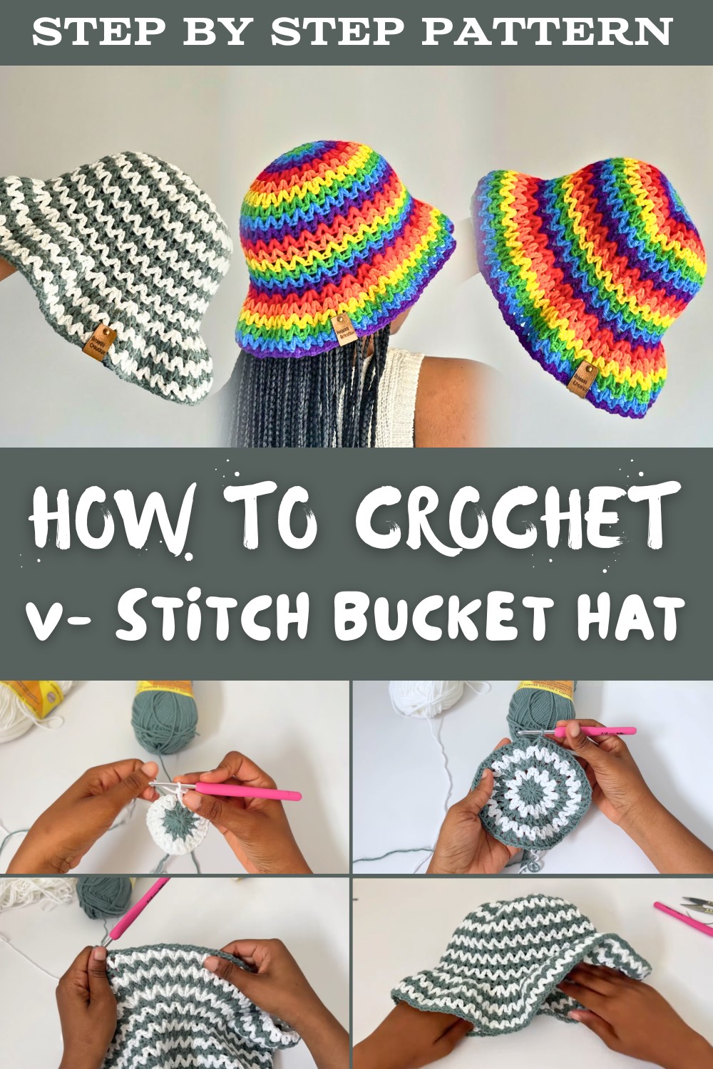 Crochet V- Stitch Bucket Hat