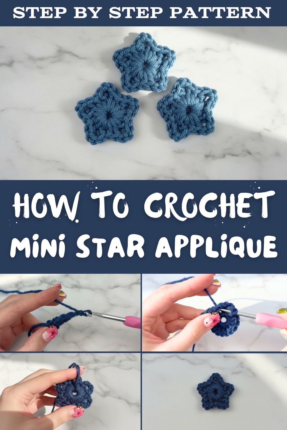 Mini Crochet Star Applique