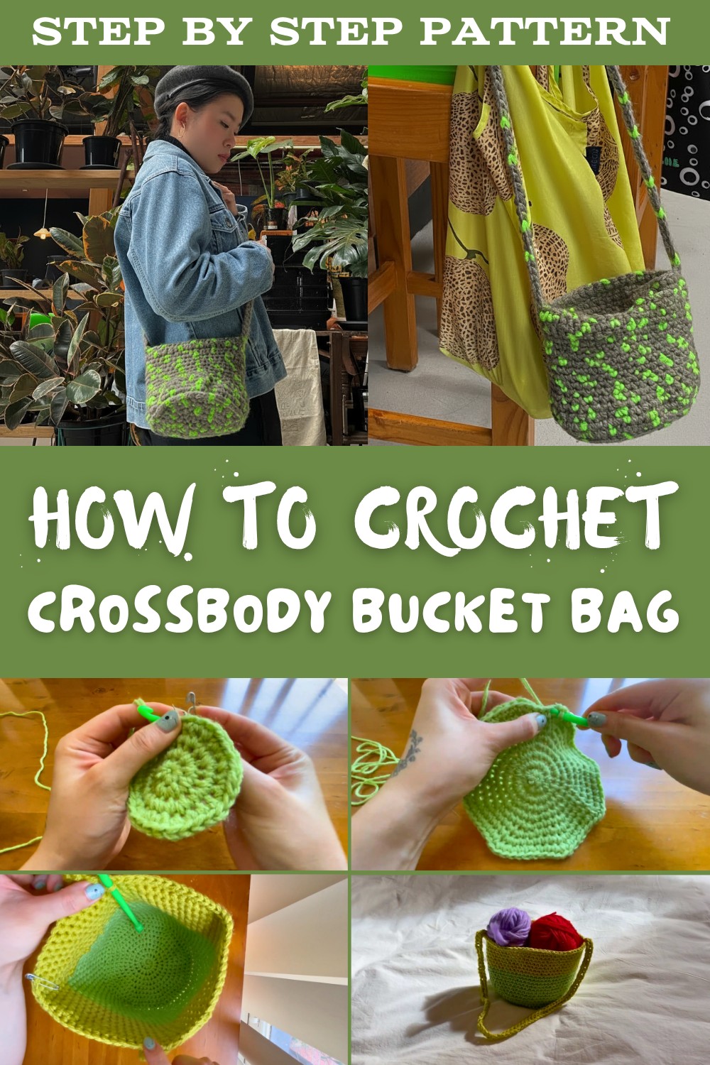 Crochet Crossbody Bucket Bag Tutorial