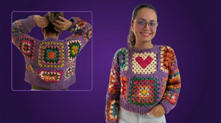 Crochet Granny Square Sweater Step By Step 3