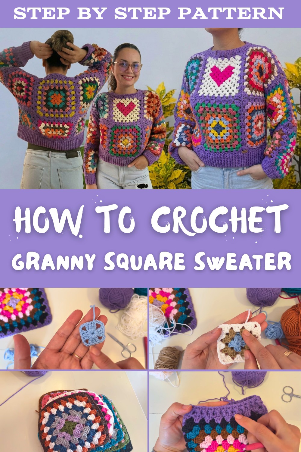 Crochet Granny Square Sweater Step By Step