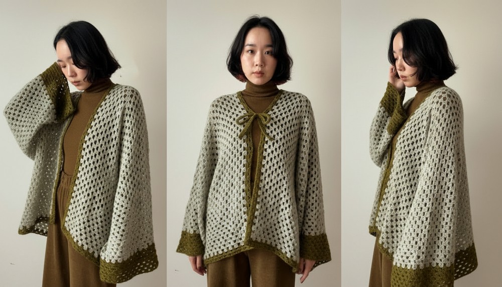 Crochet Hexagon Kimono Cardigan 2