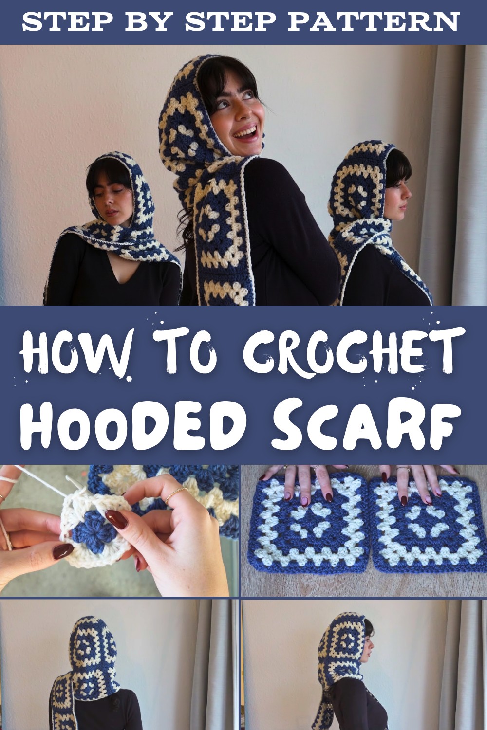 Crochet Hooded Scarf Tutorial