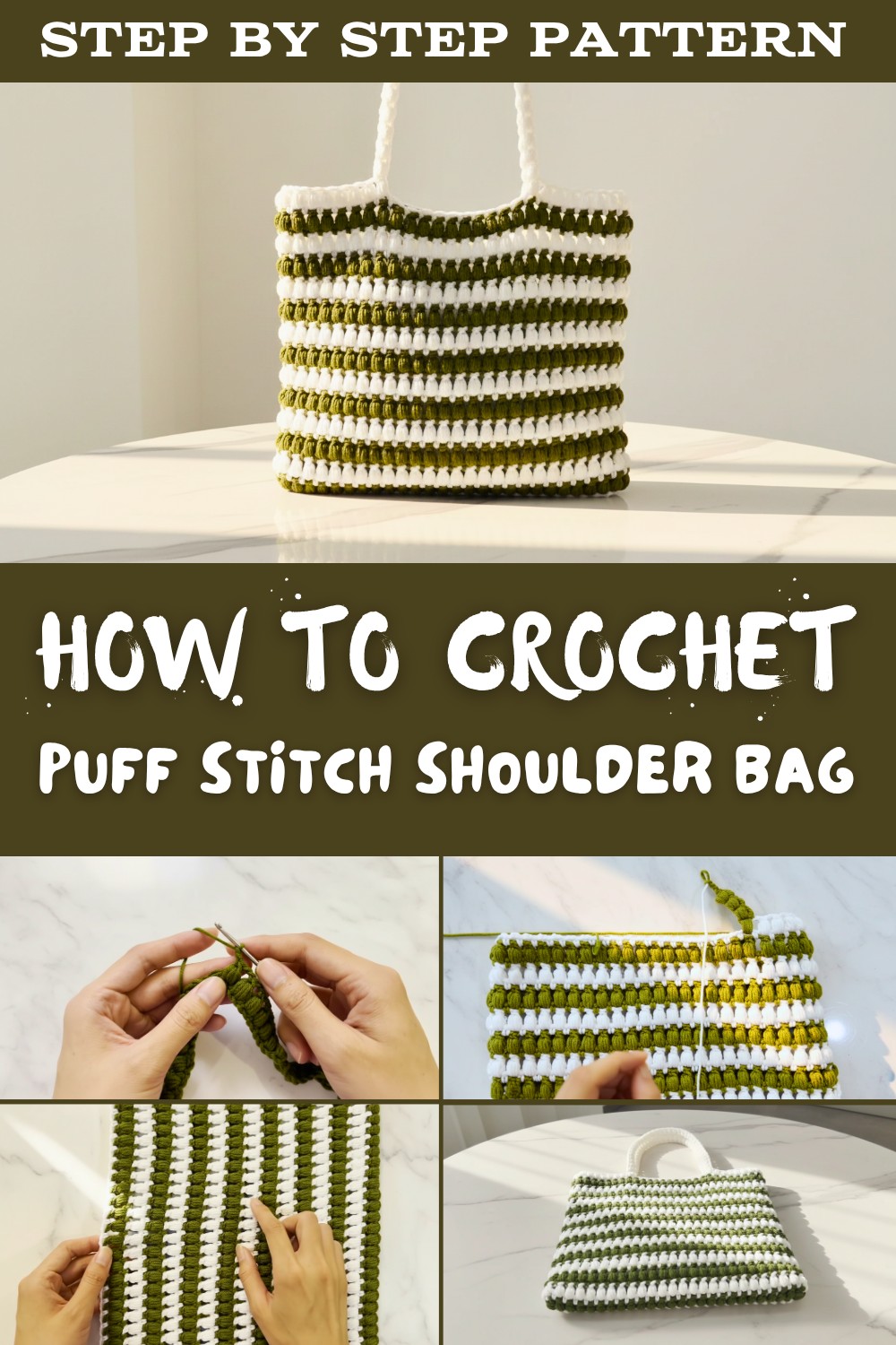 Crochet Puff Stitch Shoulder Bag Pattern