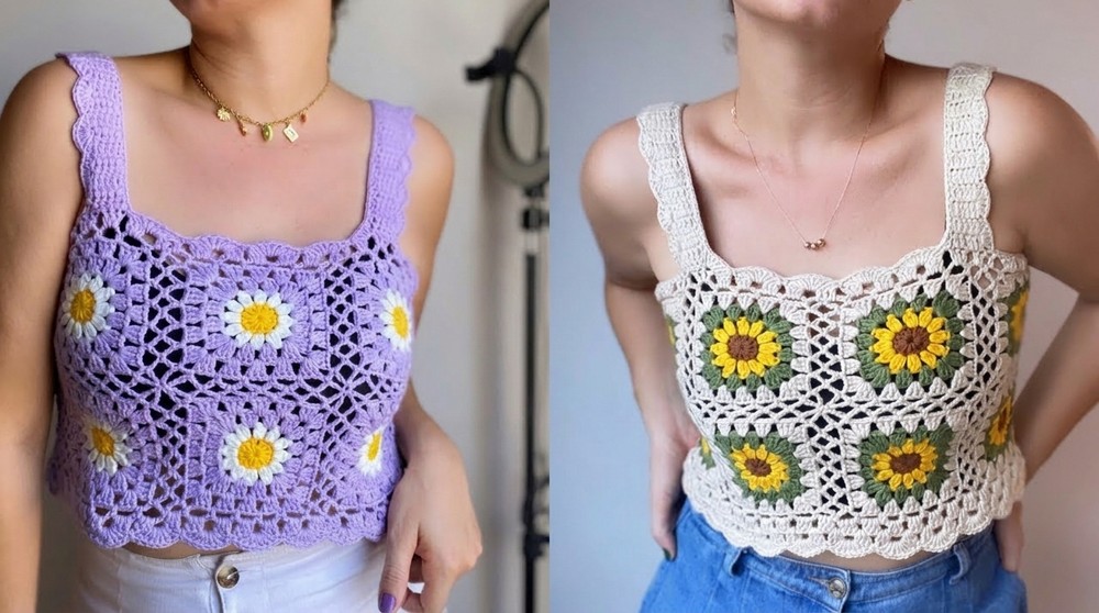 Crochet Sunflower Top Pattern 2