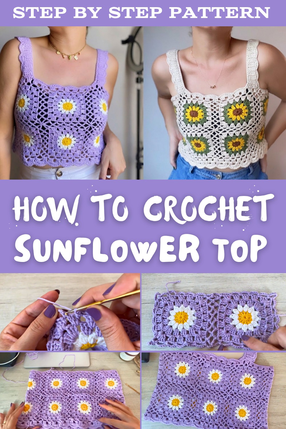 Crochet Sunflower Top Pattern