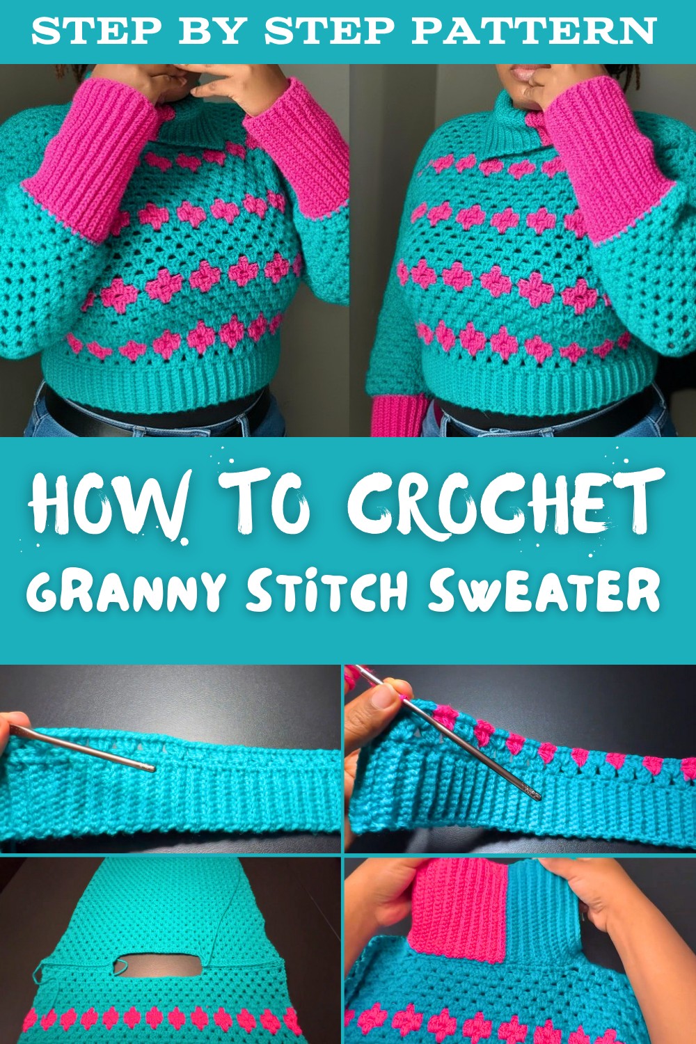 Free Crochet Granny Stitch Sweater Pattern