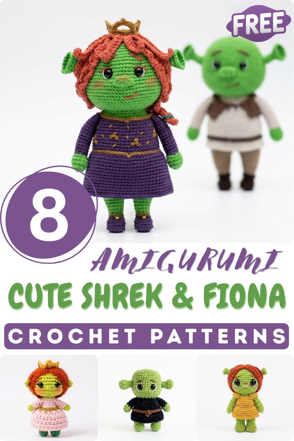 8 Free Shrek & Fiona Amigurumi