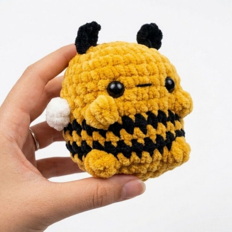 8 Plush Bee Crochet Pattern Free Step-by-Step Amigurumi Tutorial.