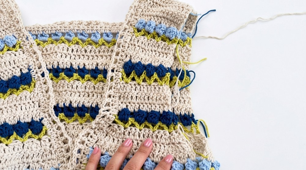 Crochet summer tulip vest