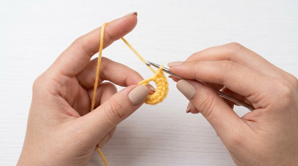 Crochet daisy flower bag charm