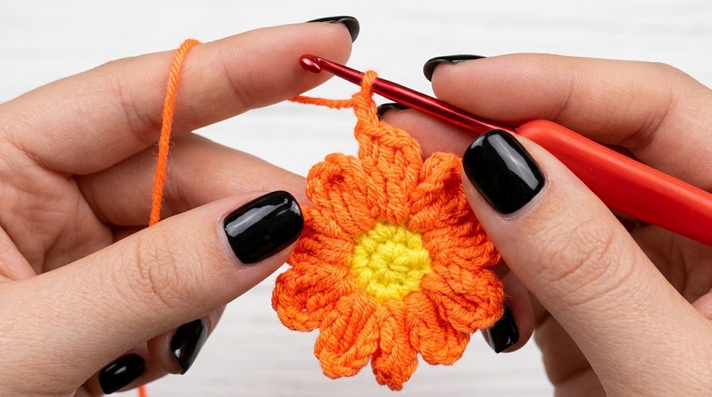 Easy Crochet Flower Tutorial
