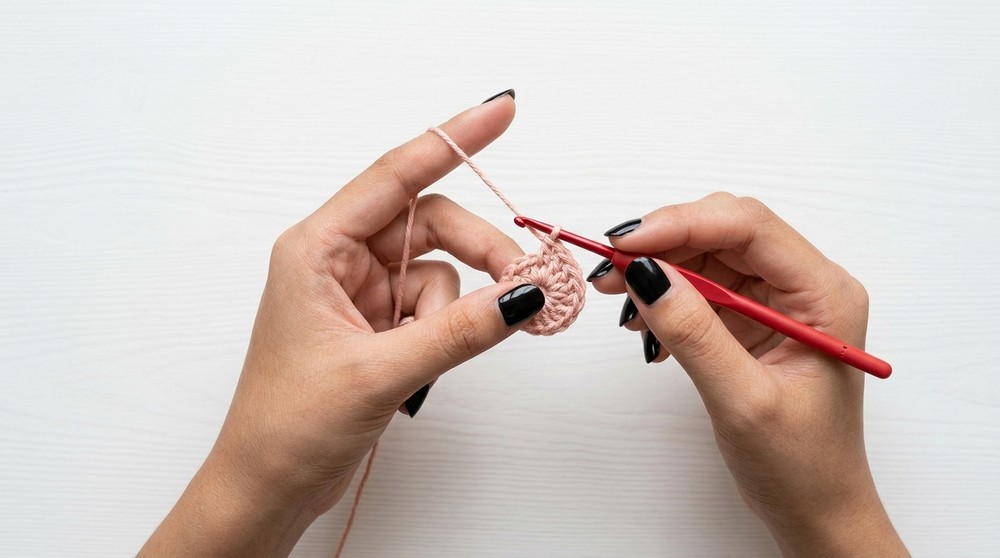 How to crochet orchid hairclip