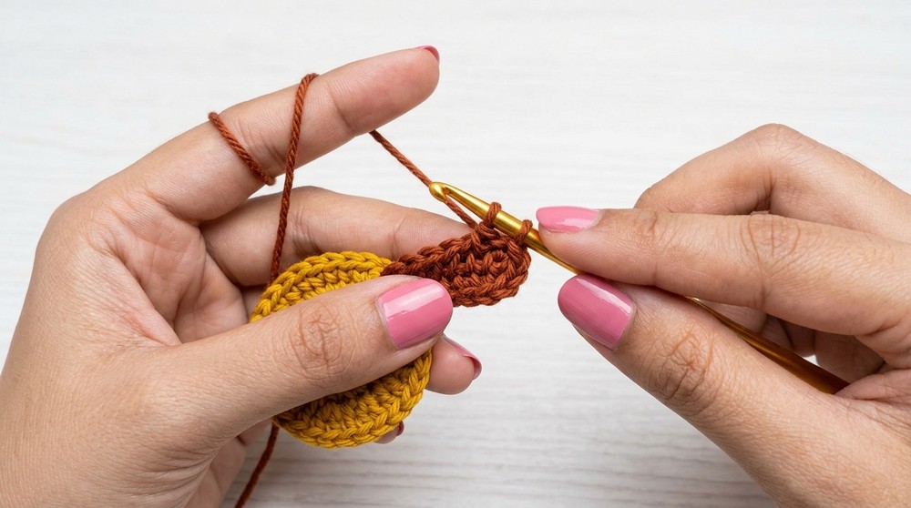 Crochet Daisy Flower Keychain